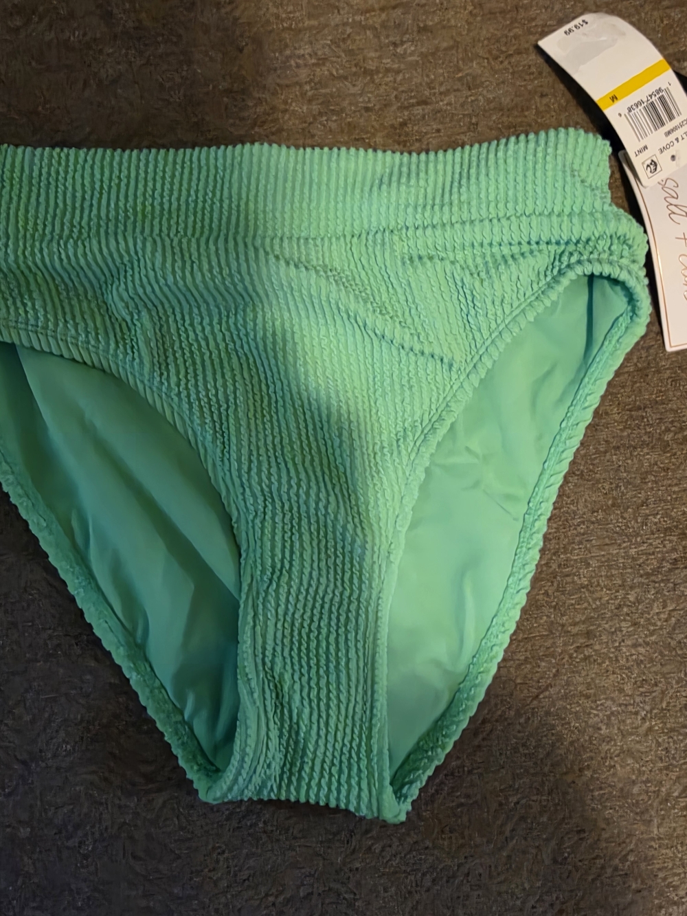 Salt + Cove Mid-rise Textured Bikini Bottom Medium